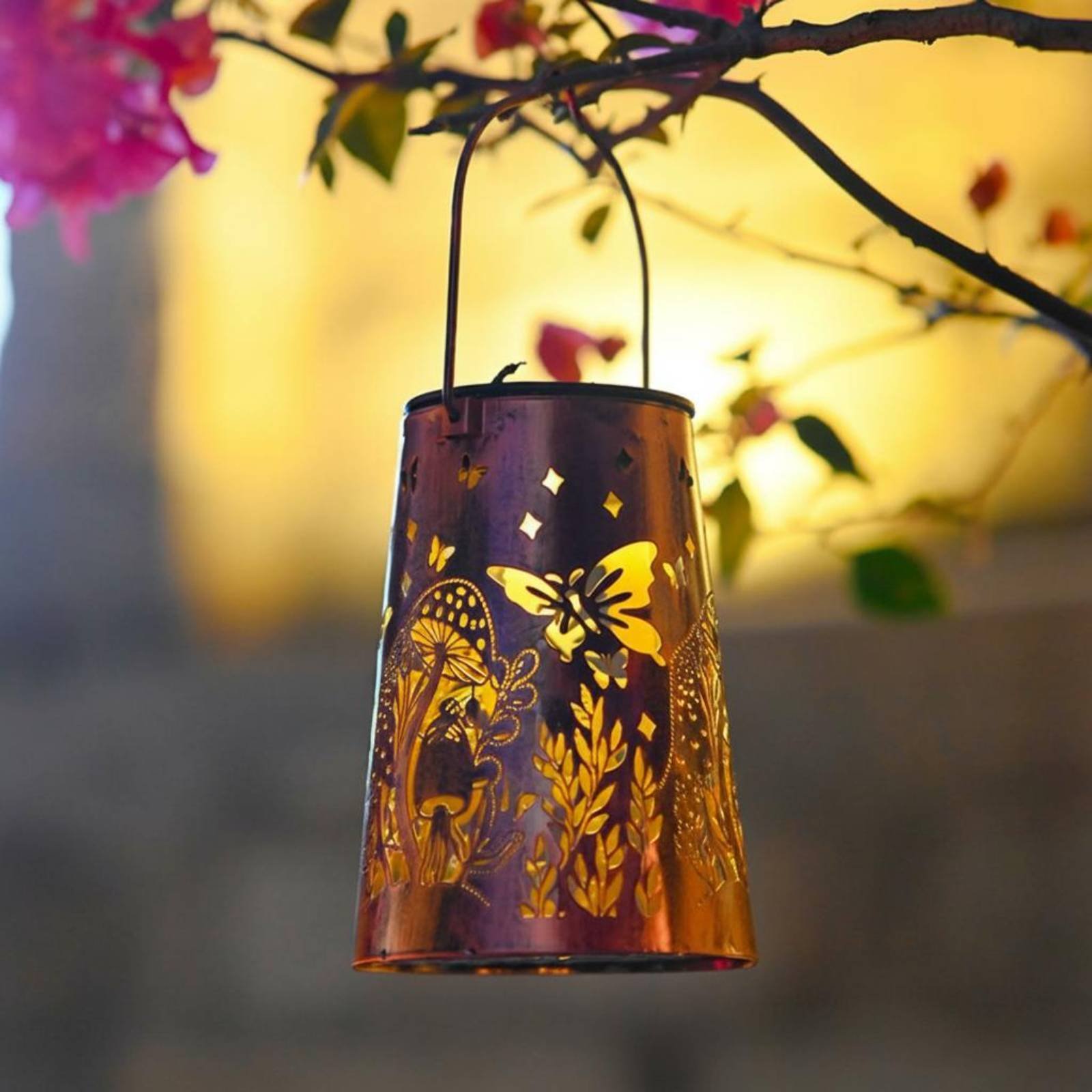 Lighting Decor Outdoor - Lanterna da Giardino con Motivo Floreale,