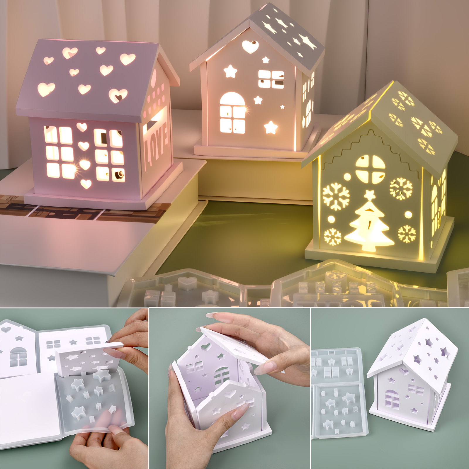 Candle Holder Set - Stampo in silicone per casa 3D