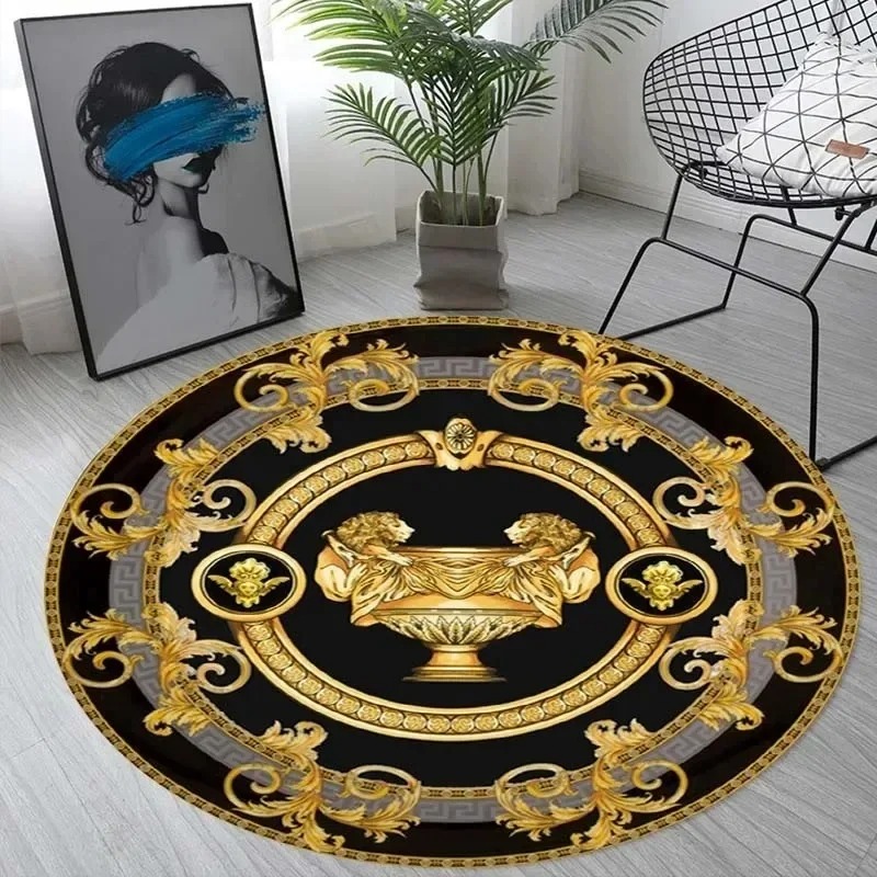 Home Decor Lighting Wholesale - Tappeto Rotondo Europeo Dorato di Lusso