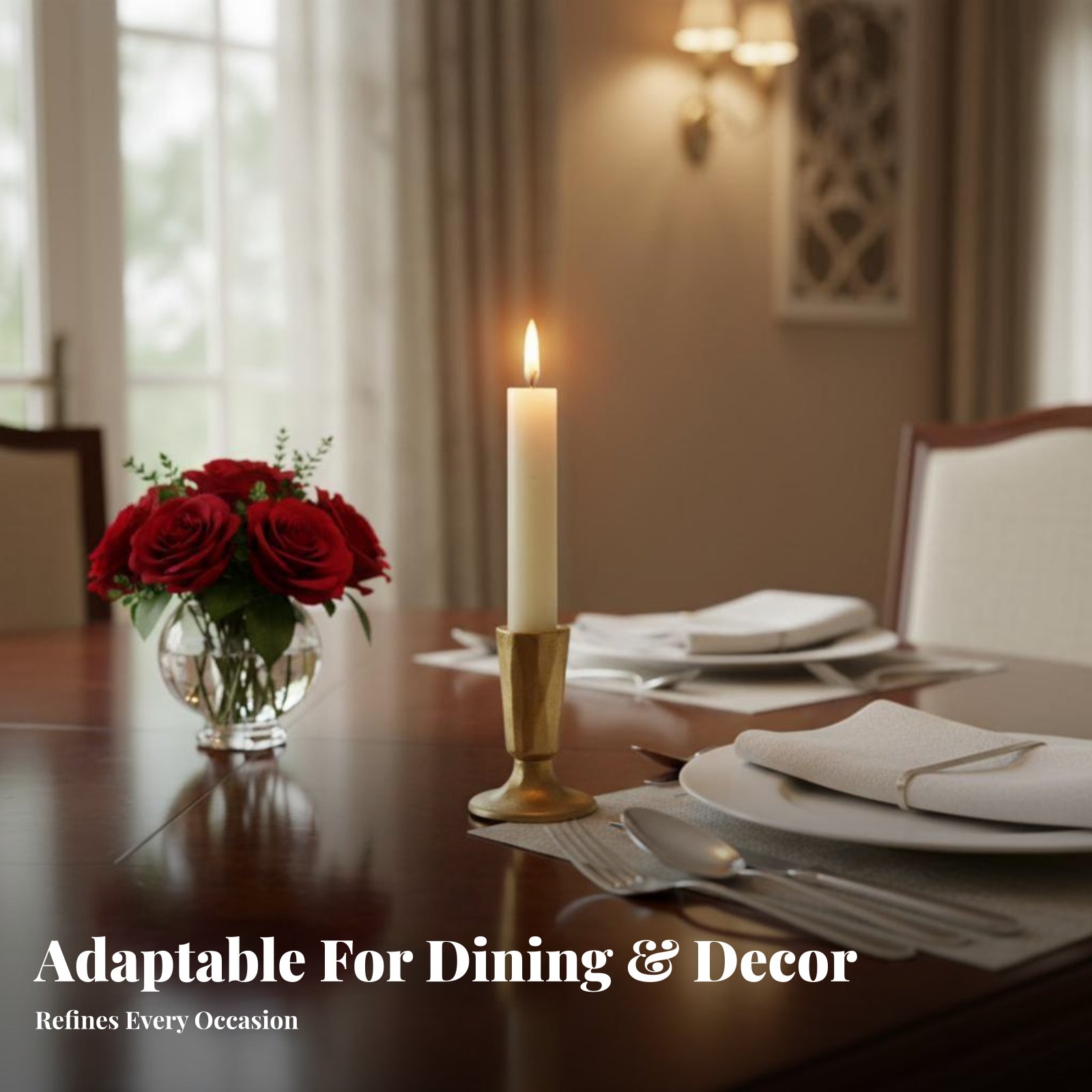 Lighting Design Decor - Portacandele in Ghisa Dorata, Design Classico